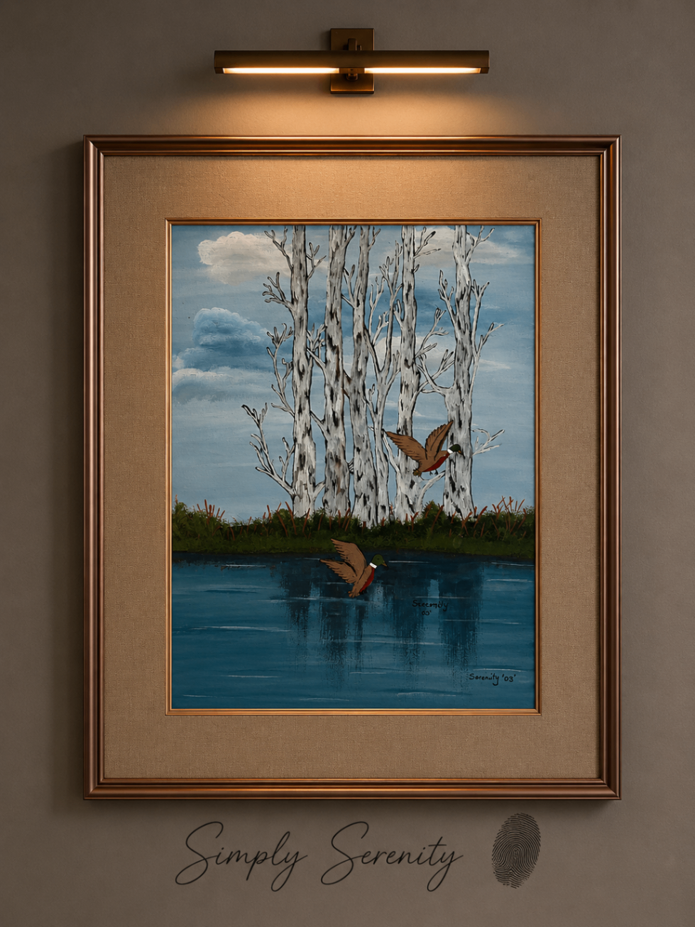 Birches & Mallards, original artwork by Serenity K. Kashuba